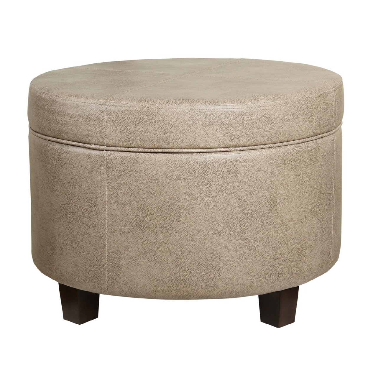 Faux Leather Upholstered Wooden Ottoman With Lift Off Lid Storage, Brown- Saltoro Sherpi