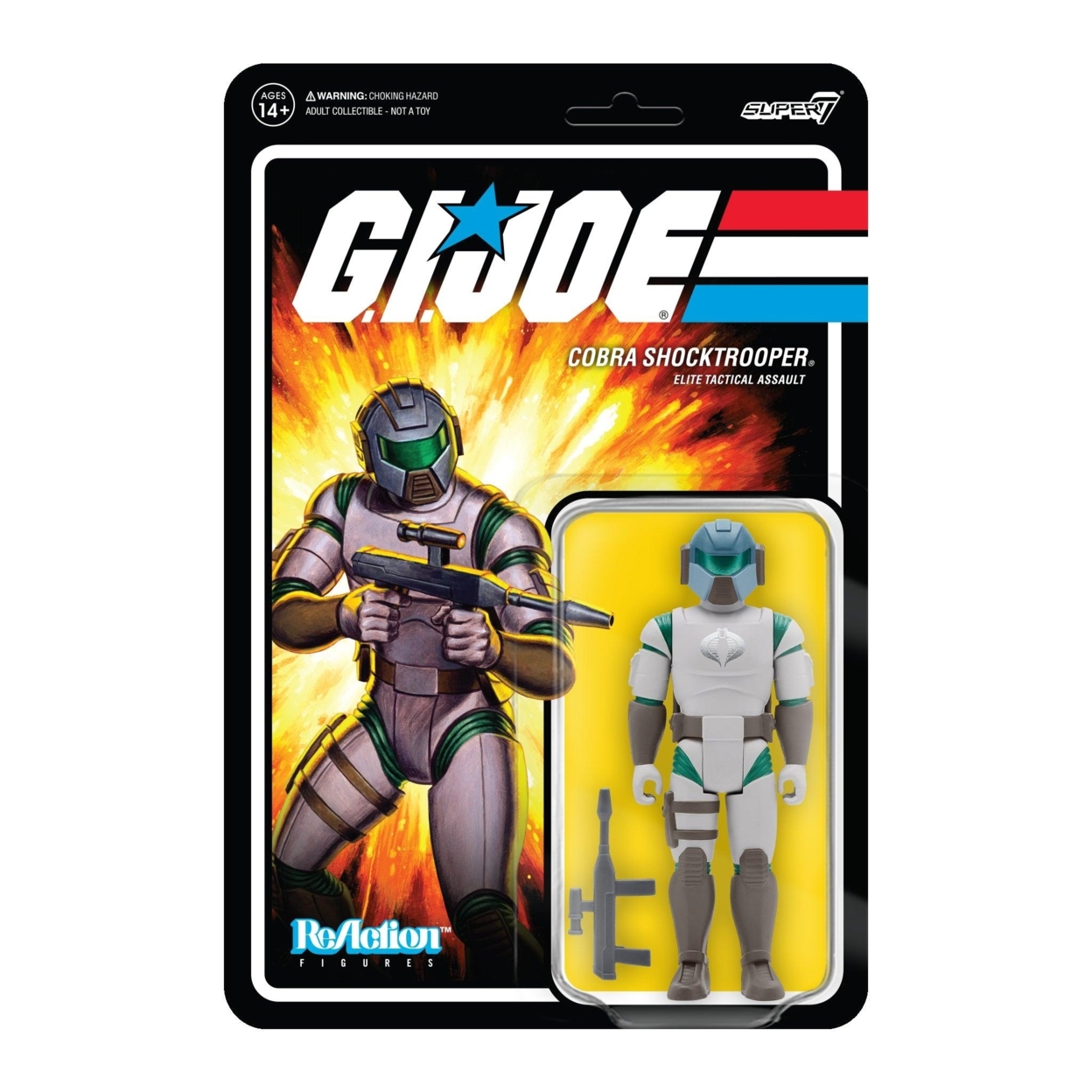 G.I. Joe Cobra Shocktrooper Rifle A Green Elite Tactical Assault Figure Super7