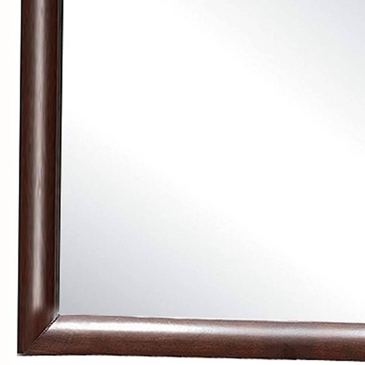 Contemporary Wooden Mirror With Rectangular Shape, Brown And Silver- Saltoro Sherpi