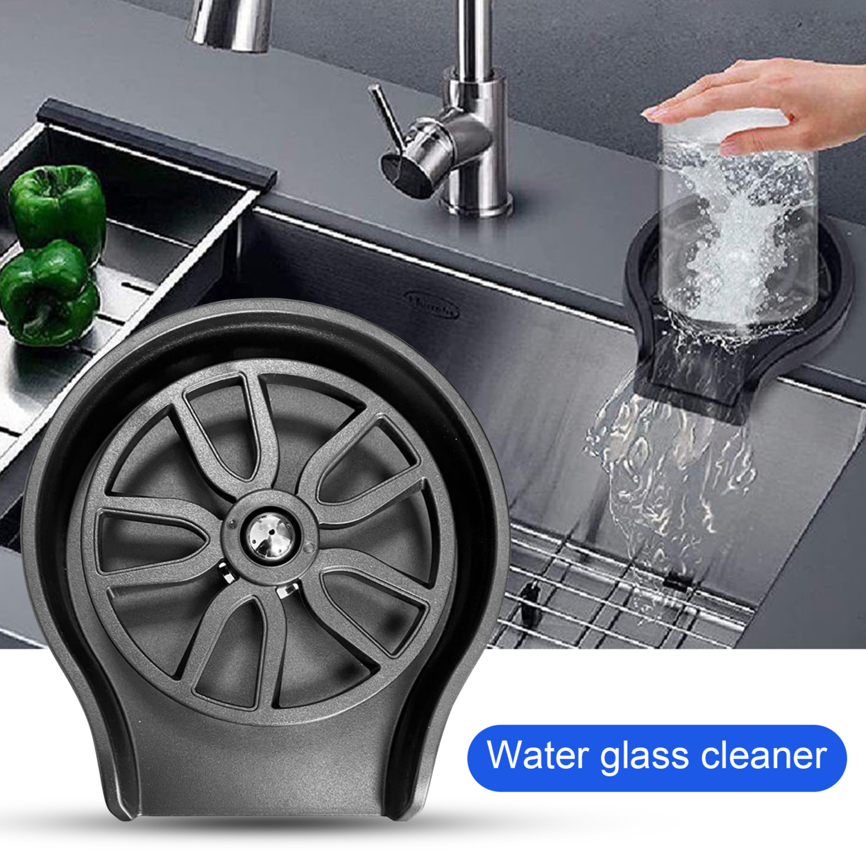 1 Set Glass Cup Rinser Strong Cleaning Versatile Reliable Widely Usage Bottle Washer Household Supplies