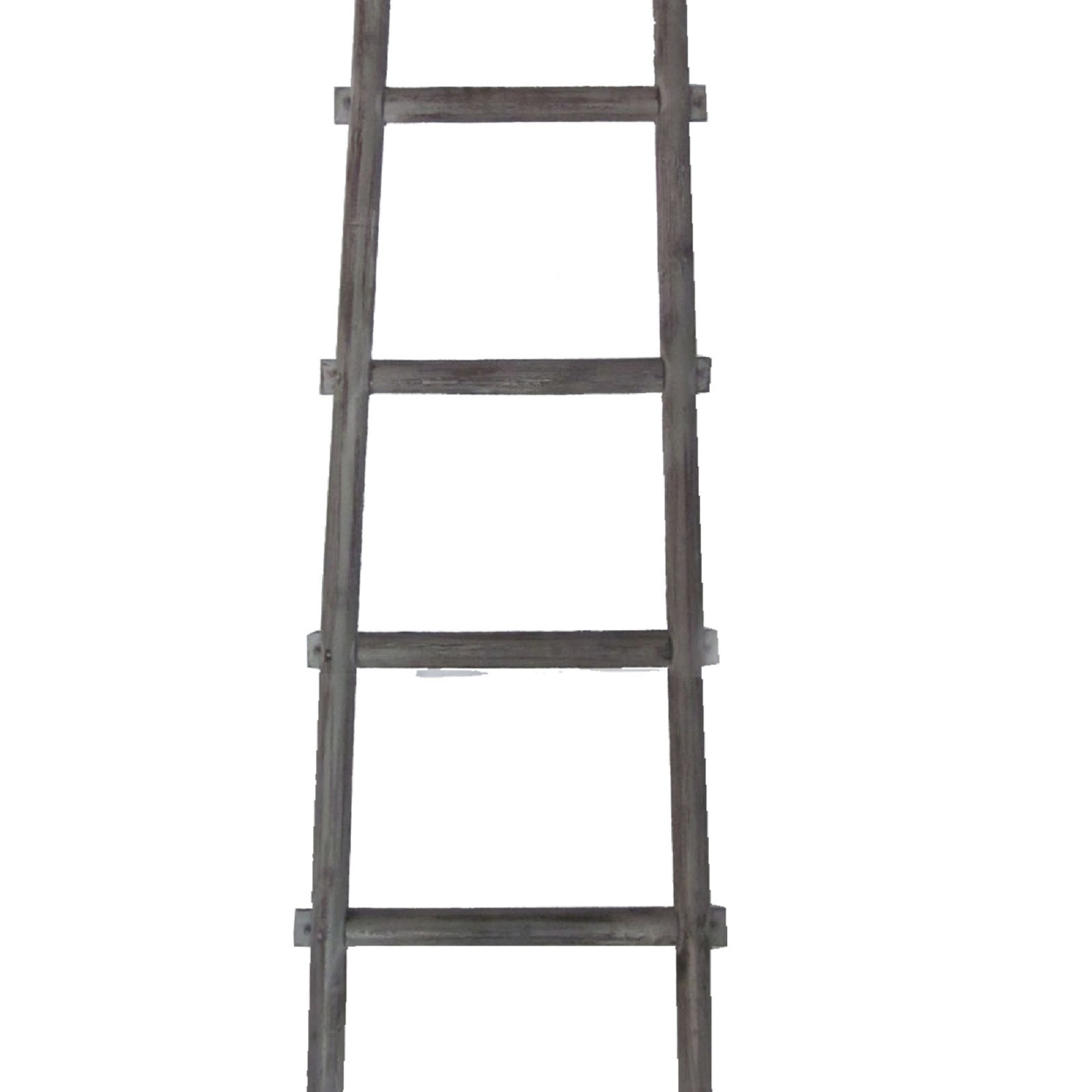 Transitional Style Wooden Decor Ladder With 5 Steps, Gray- Saltoro Sherpi