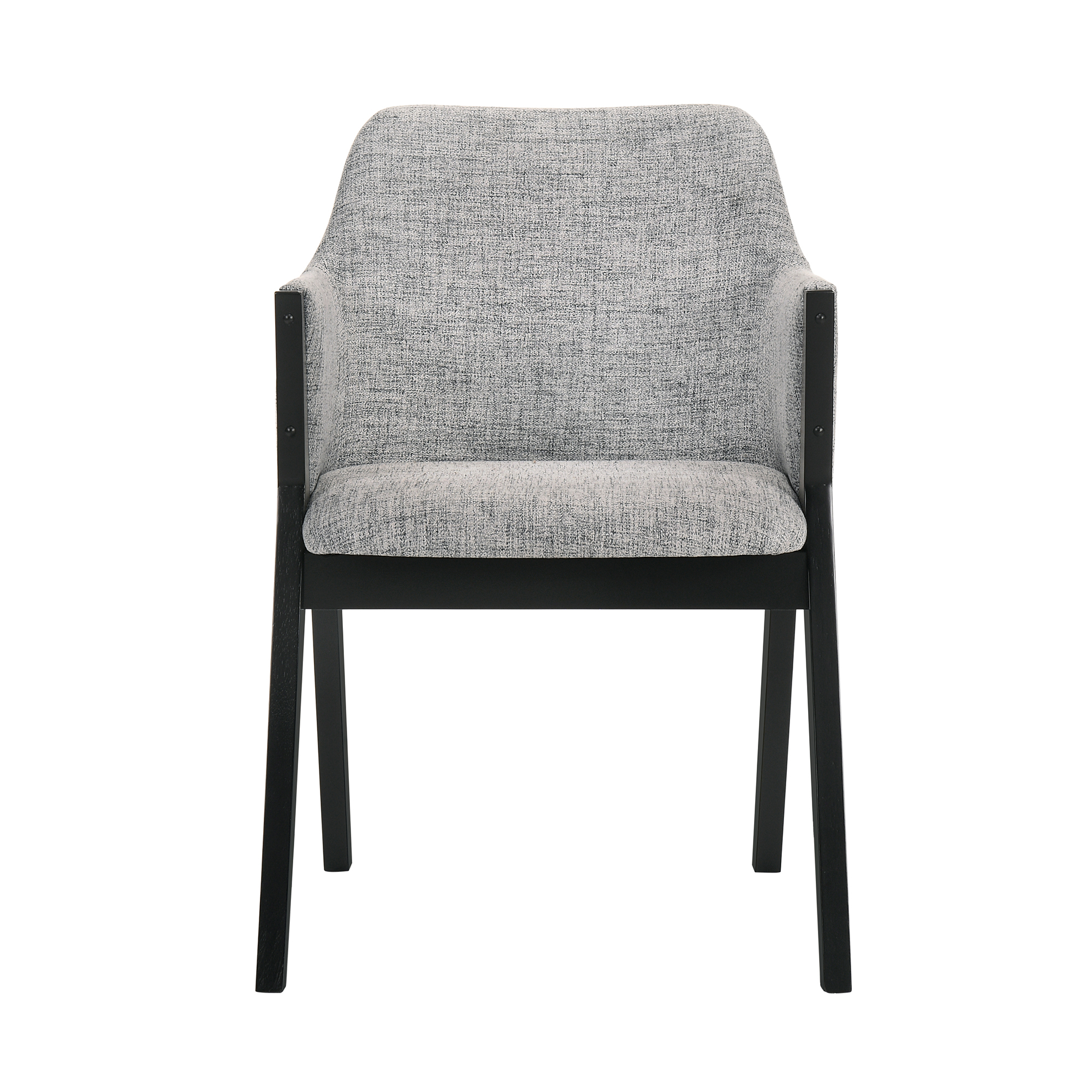 5 Piece Dining Set With Fabric Side Chairs And Angled Legs, Gray And Black- Saltoro Sherpi