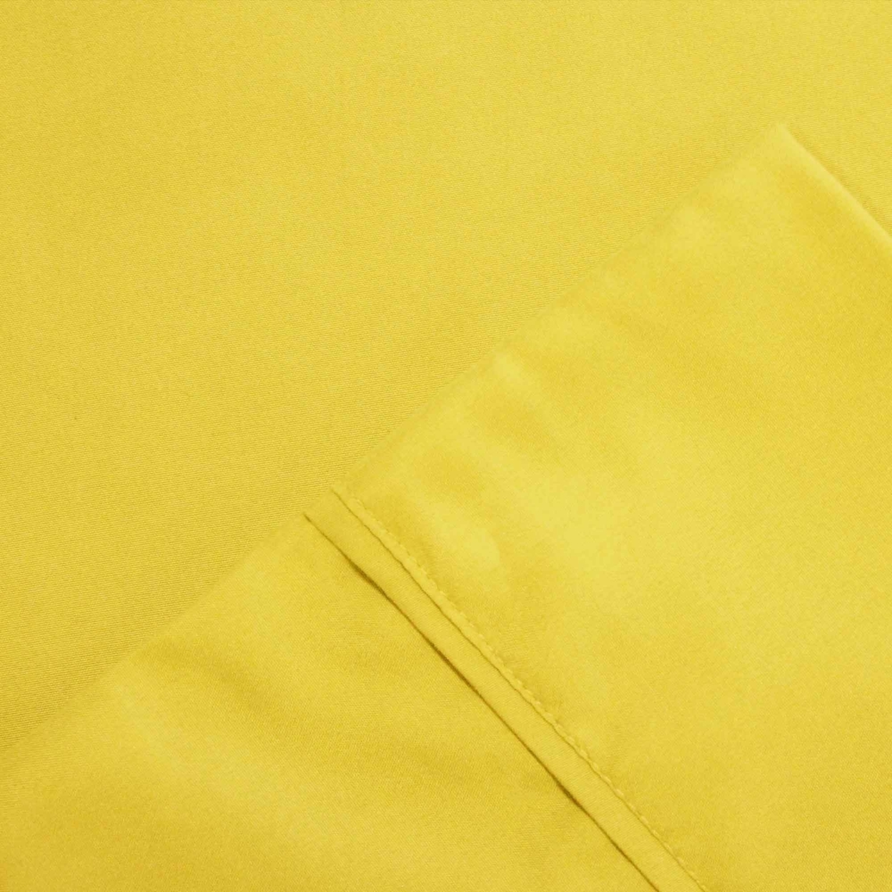 Bezons 4 Piece King Size Microfiber Sheet Set With 1800 Thread Count, Yellow- Saltoro Sherpi