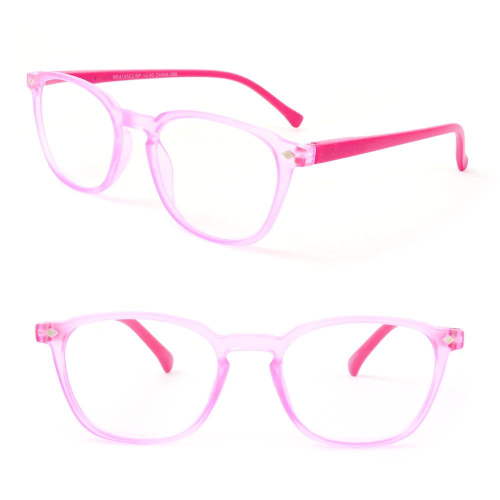 Reading Glasses Fashion Men And Women Readers Spring Hinge Glasses For Reading - Pink, +1.50