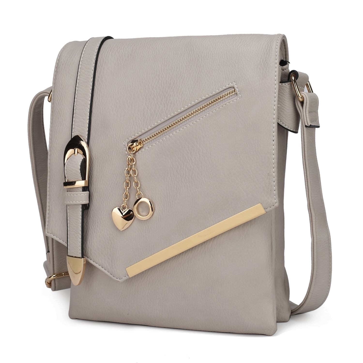 MKF Collection Jasmine Crossbody Shoulder Handbag By Mia K. - Stone
