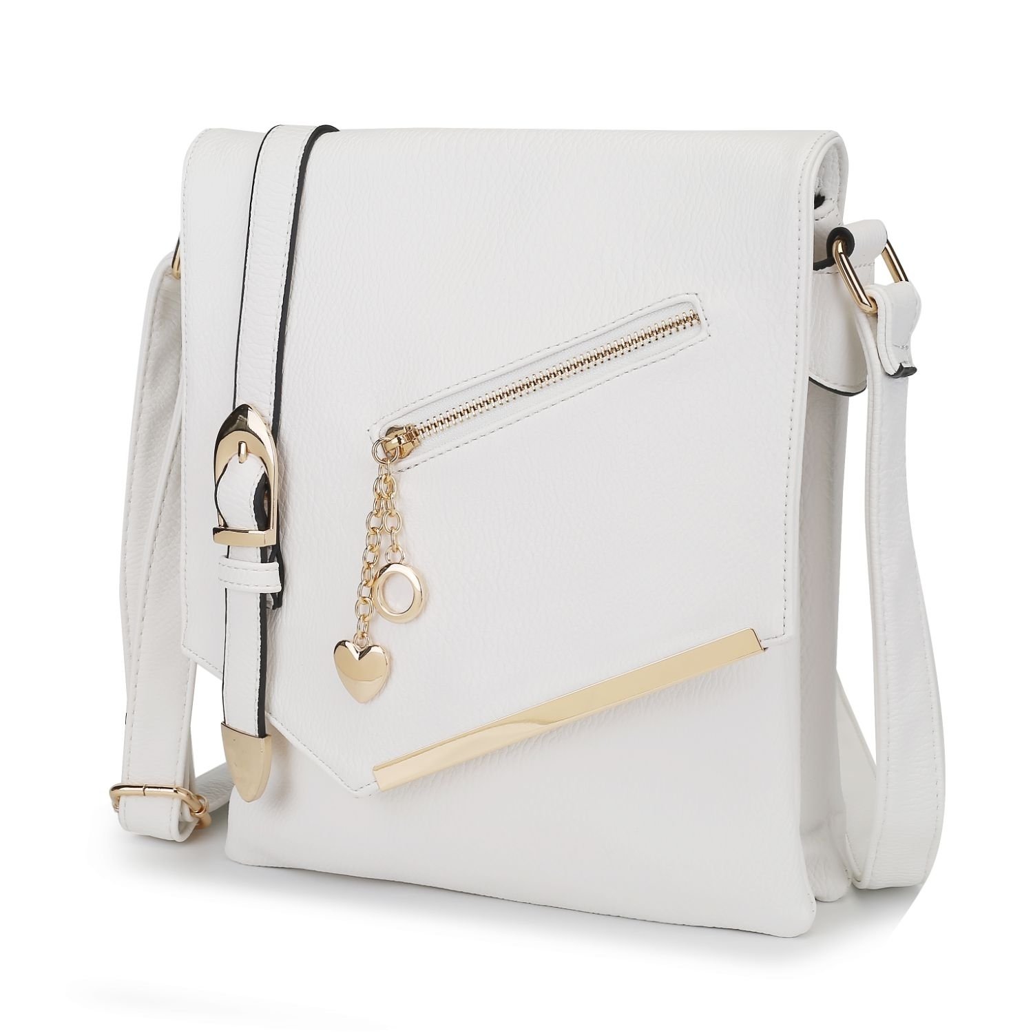 MKF Collection Jasmine Crossbody Shoulder Handbag By Mia K. - White