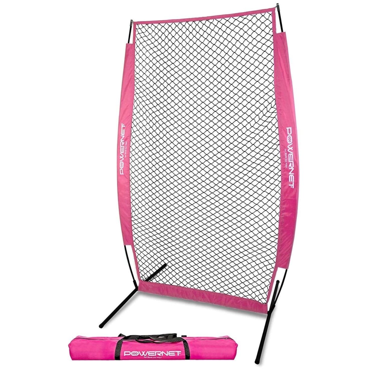 PowerNet Pitching Screen With Frame And Carry Bag - Pink