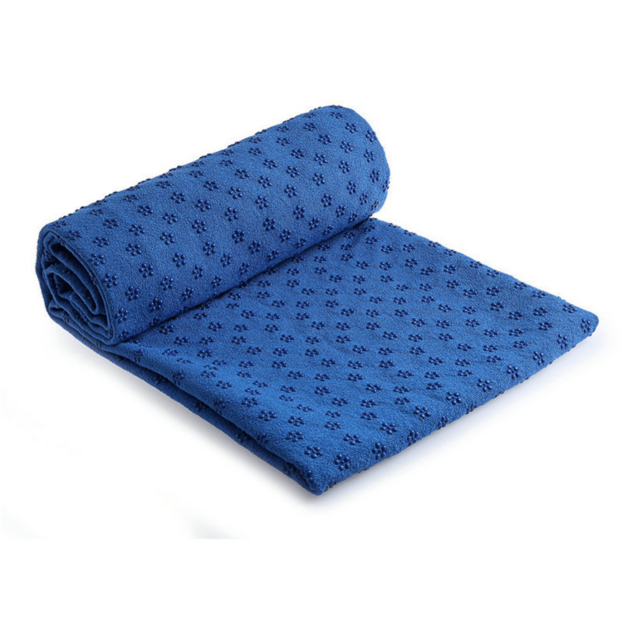 Premium Absorption Hot Yoga Mat Towel With Slip-Resistant Grip Dots - Dark Blue