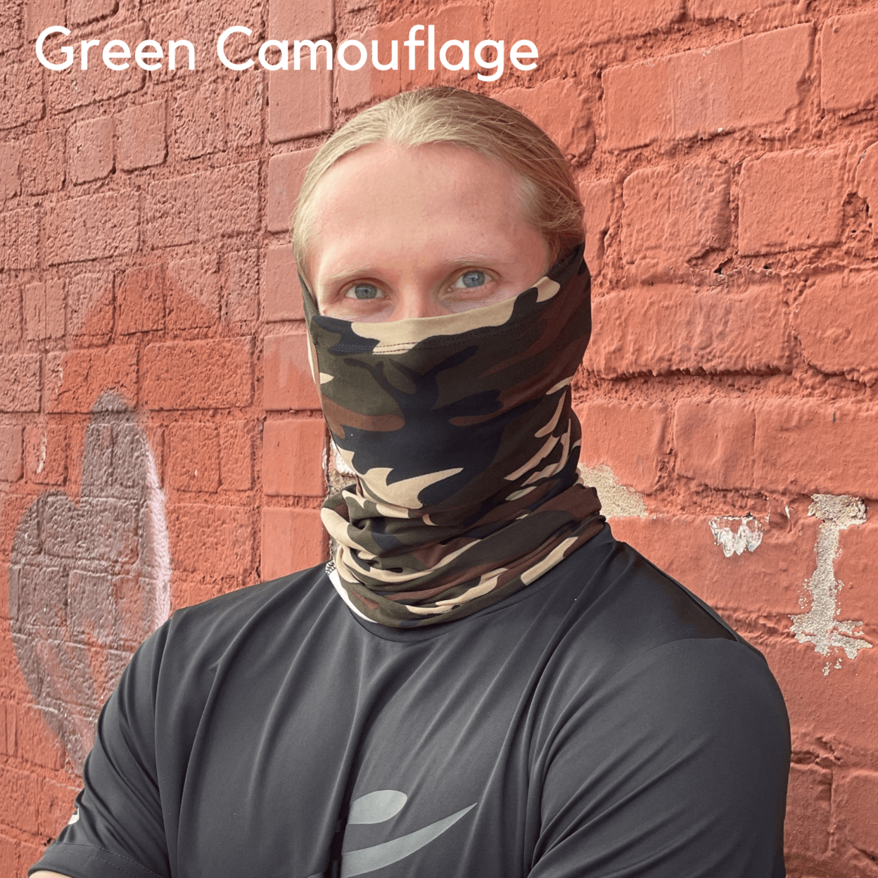 Sports Neck Gaiter Face Mask For Outdoor Activities - Green Black Tie Dye