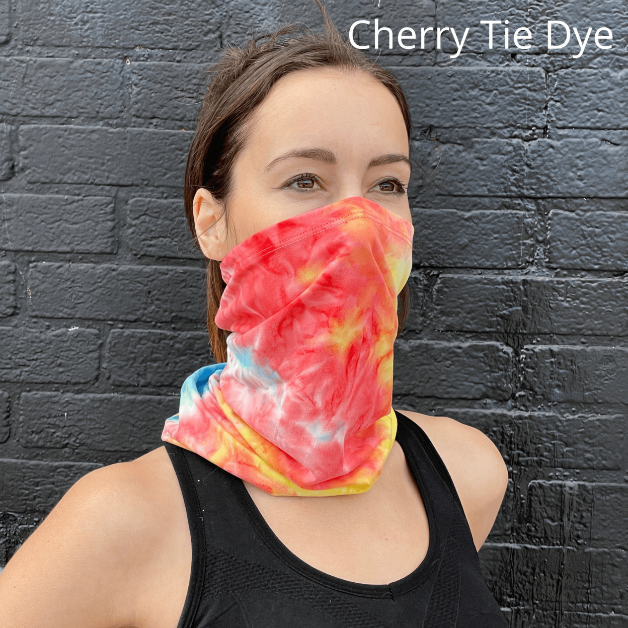 Sports Neck Gaiter Face Mask For Outdoor Activities - Cherry Tie Dye
