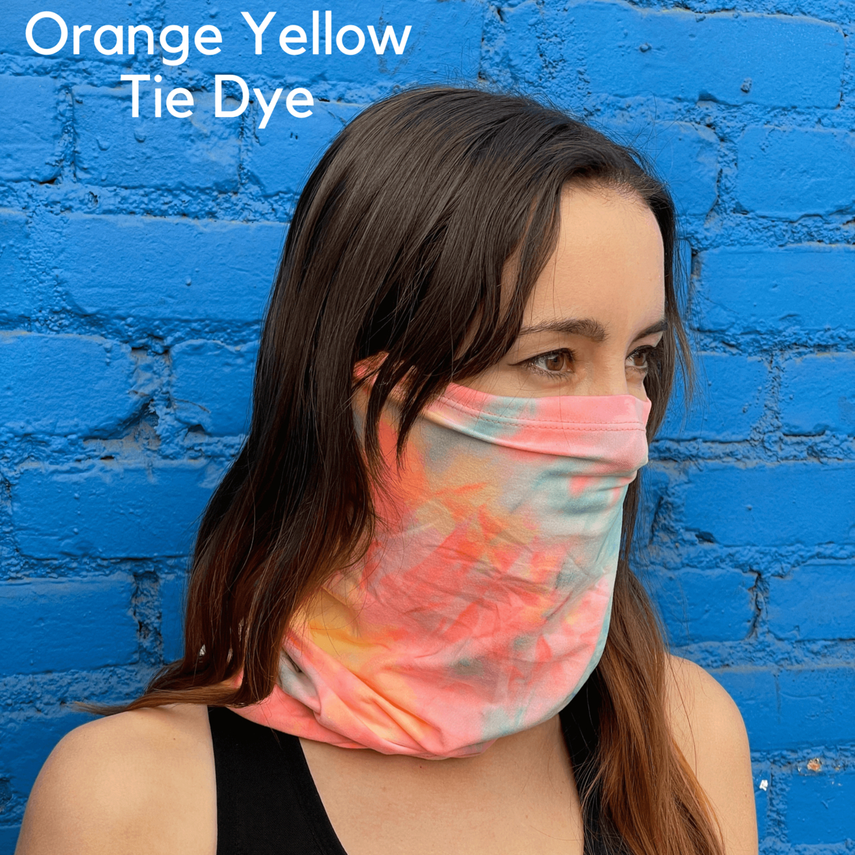 Sports Neck Gaiter Face Mask For Outdoor Activities - Orange Yellow Tie Dye