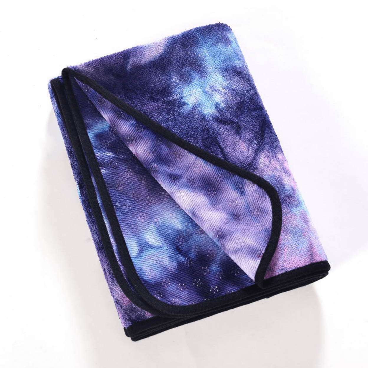 Tie Dye Yoga Mat Towel With Slip-Resistant Grip Dots - Pink / Blue