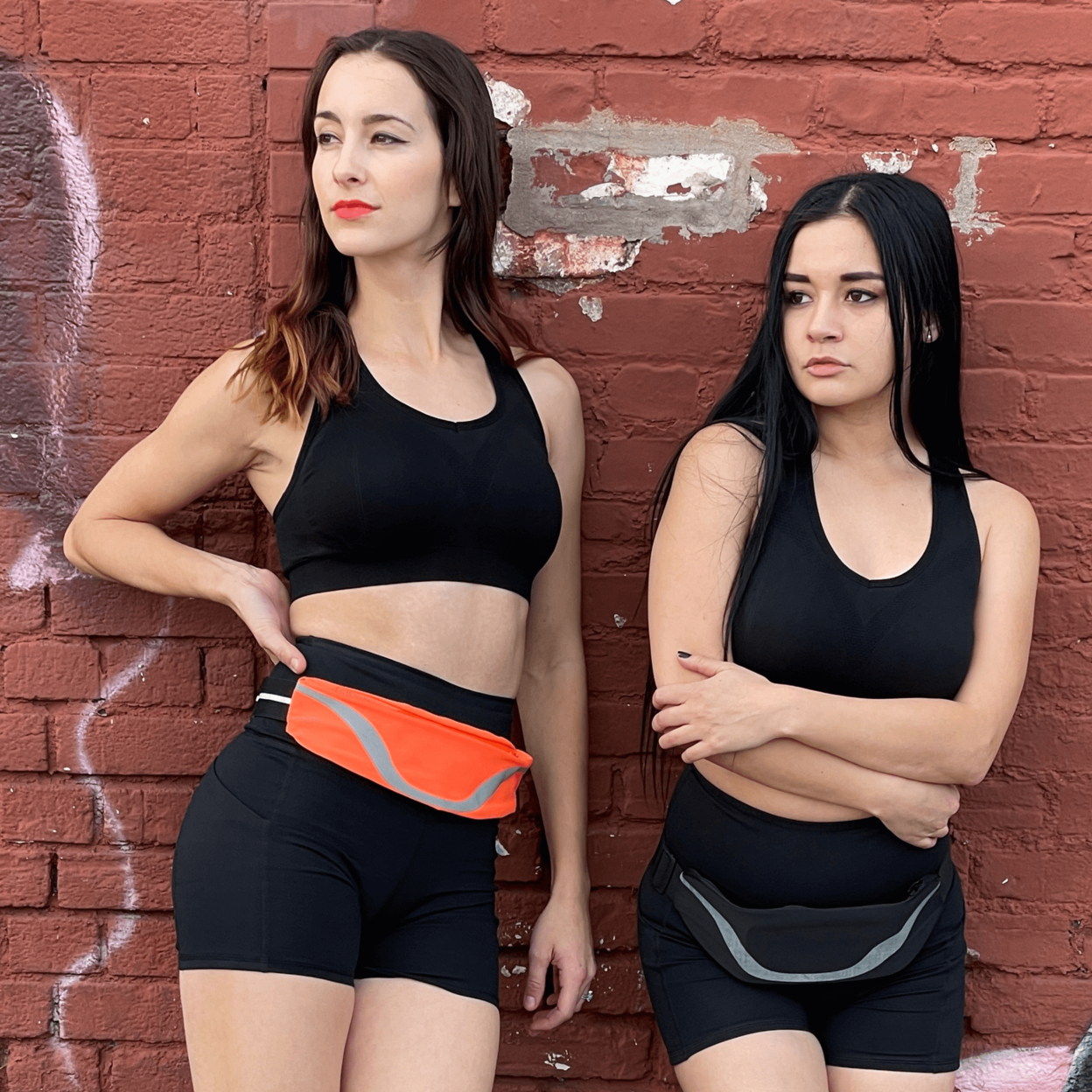 Water-Resistant Sport Waist Pack Running Belt With Reflective Strip - Orange