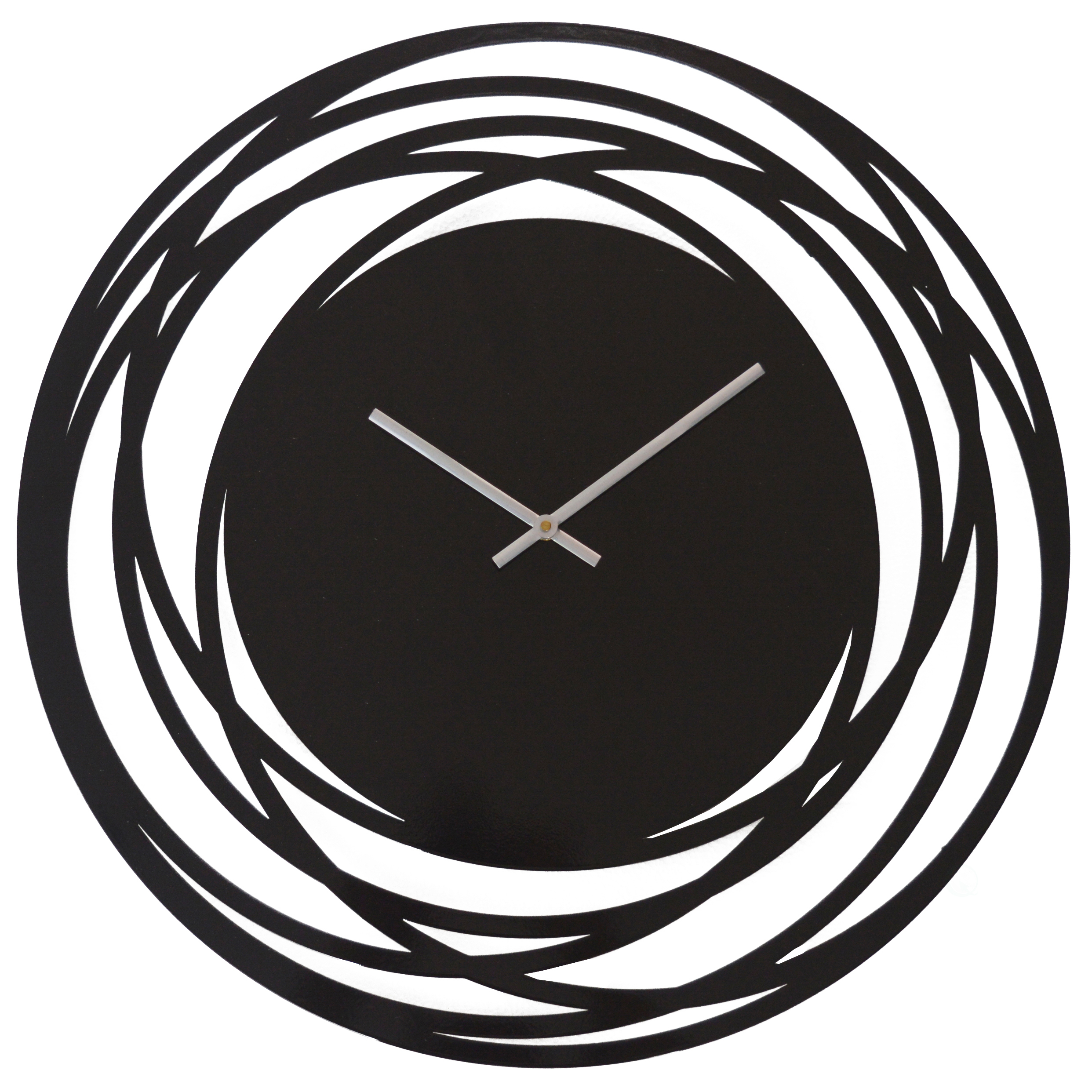 Decorative Contemporary Metal Wall Clock with Black Circled Frame