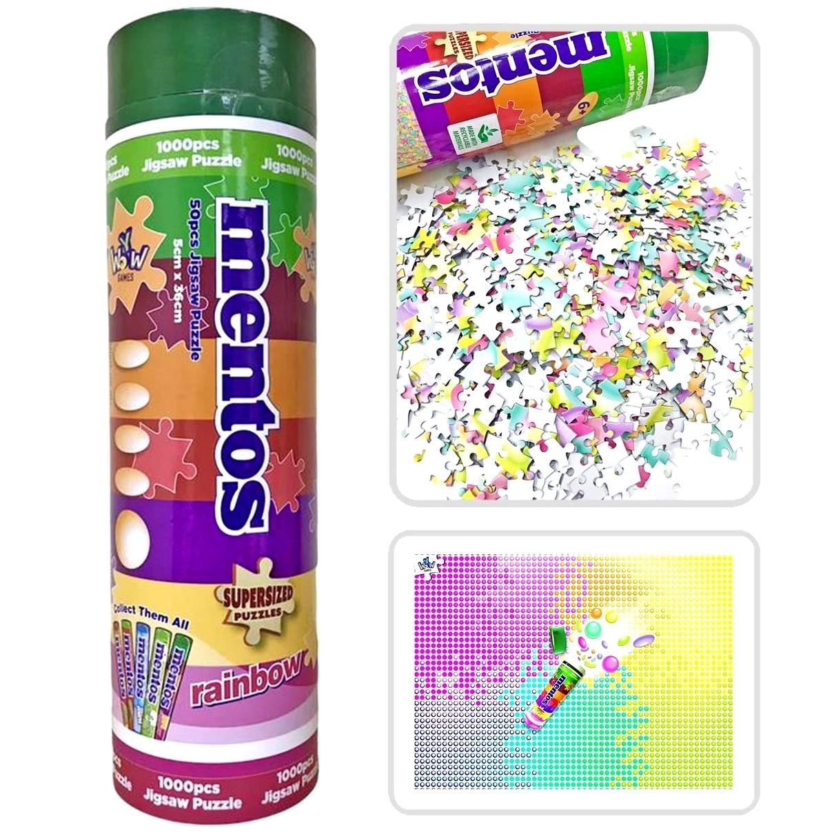 Mentos Rainbow Supersized 1,000pc Colorful Candy Jigsaw Puzzle 20x27 YWOW