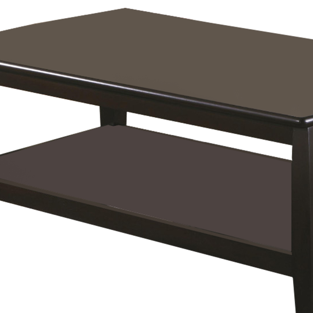 Contemporary Style Wooden Coffee Table With Slightly Rounded Shape, Dark Brown- Saltoro Sherpi