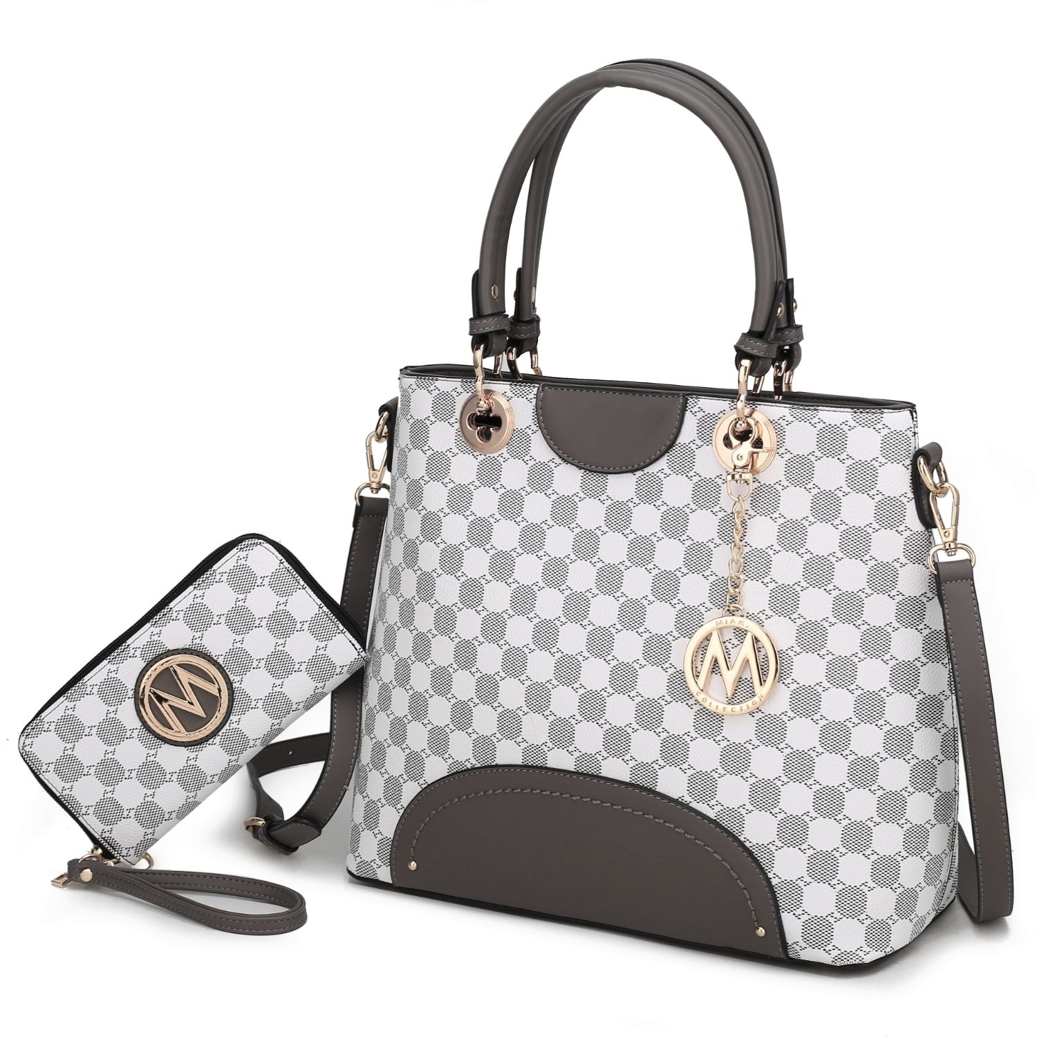 MKF Collection Gabriella Handbag With Wallet By Mia K. - Charcoal