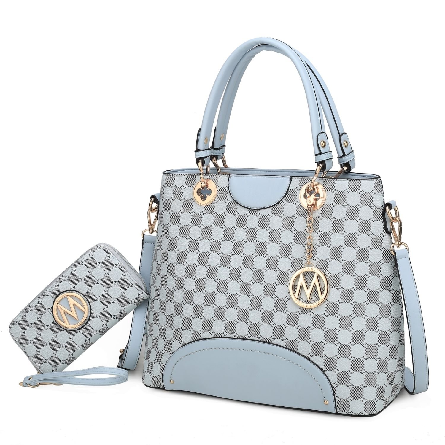 MKF Collection Gabriella Handbag With Wallet By Mia K. - Light Blue