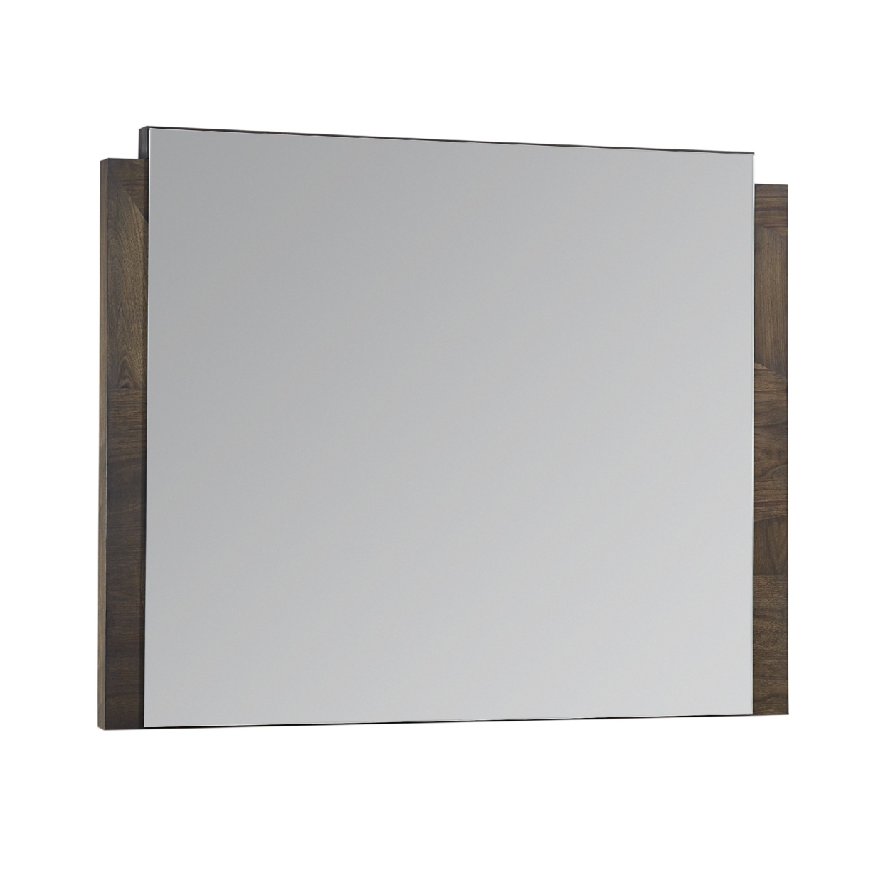 45 Inch Dee Rectangular Dresser Mirror, Wood Accents, Oat Brown- Saltoro Sherpi
