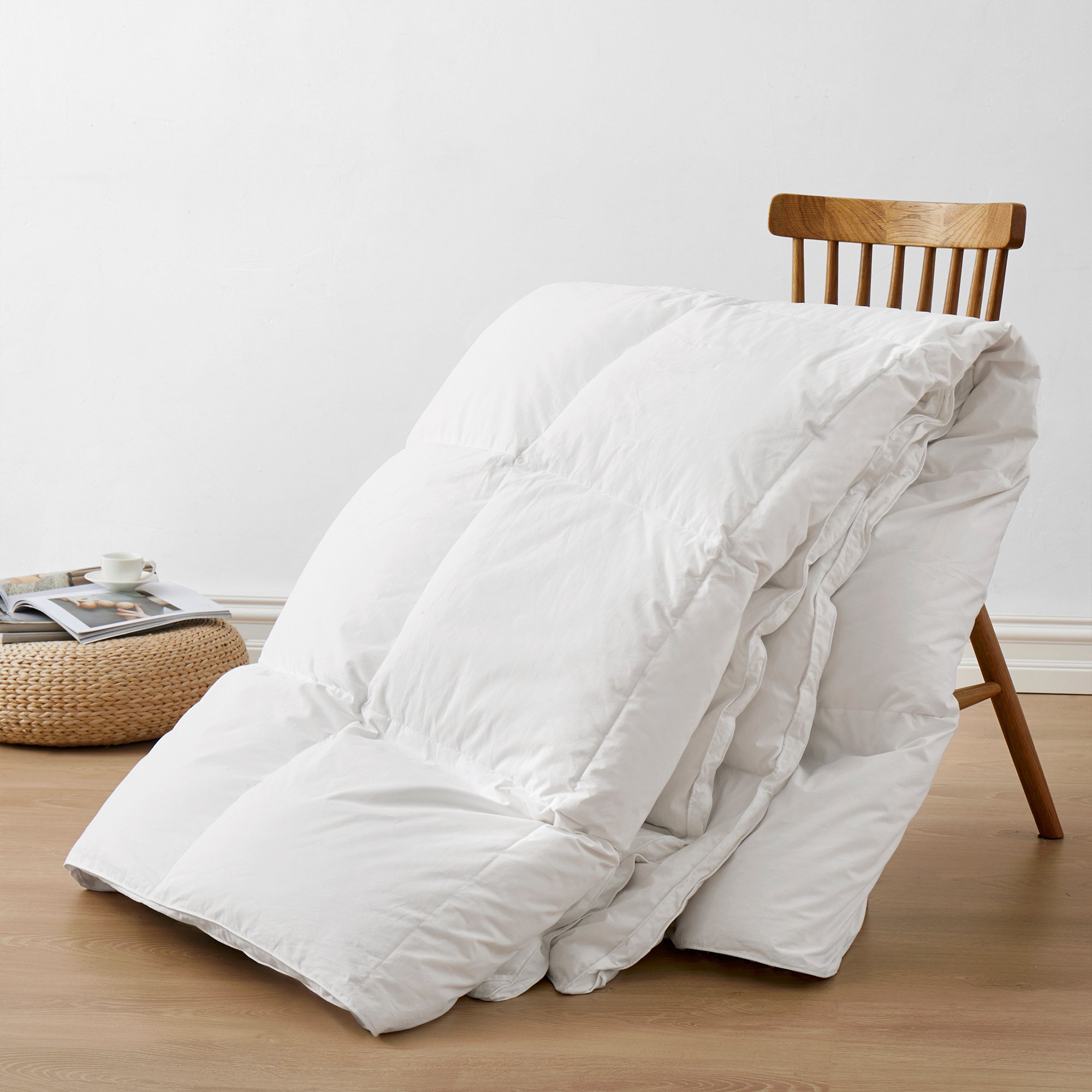 White Goose Down And Ultra Feather Comforter For Winter, Heavy Weight Comforter - FULL, White