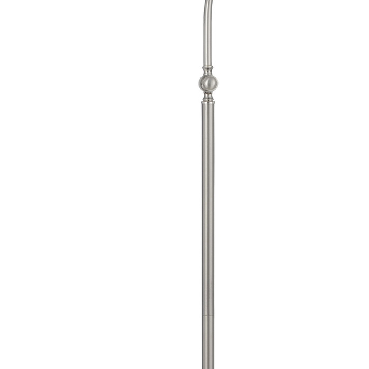 60 Inch Metal Curved Floor Lamp, Adjustable Dome Shade, Silver- Saltoro Sherpi
