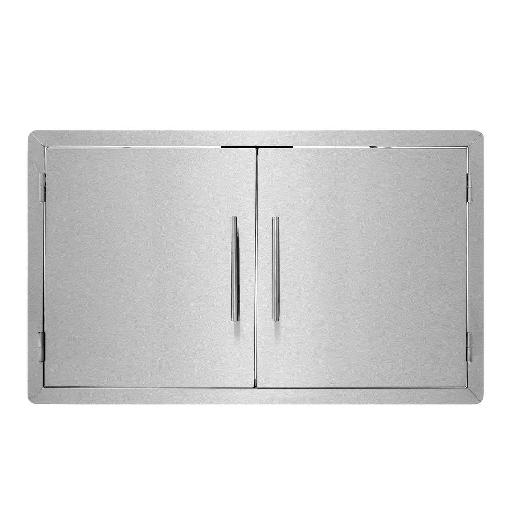AdirHome 36 in. Stainless Steel Single Face BBQ Grill Double Access Door Panel