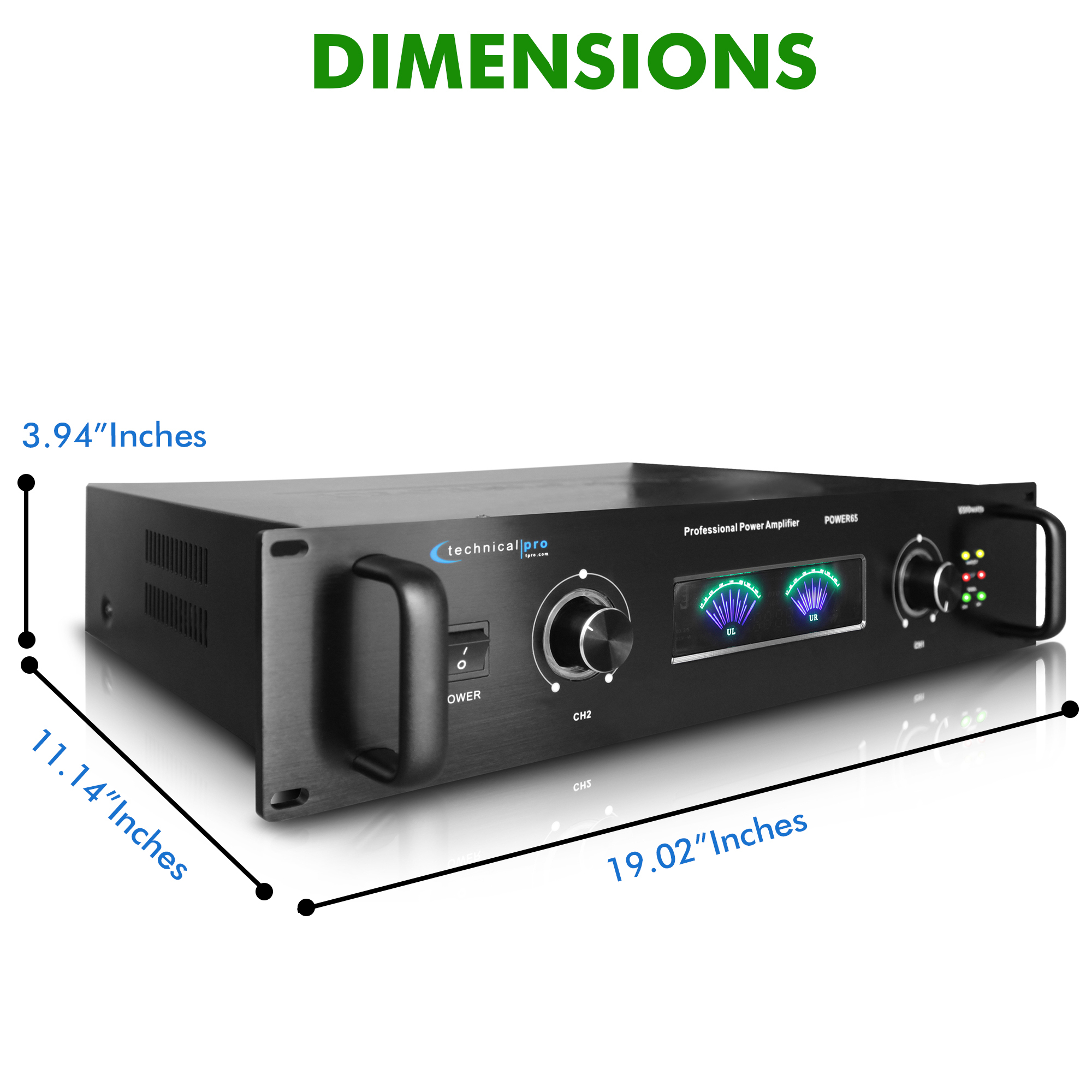 Technical Pro 6000 Watts 2 Channel Digital Stereo Power Amplifier, Audio Amplifier For Home Speaker Systems