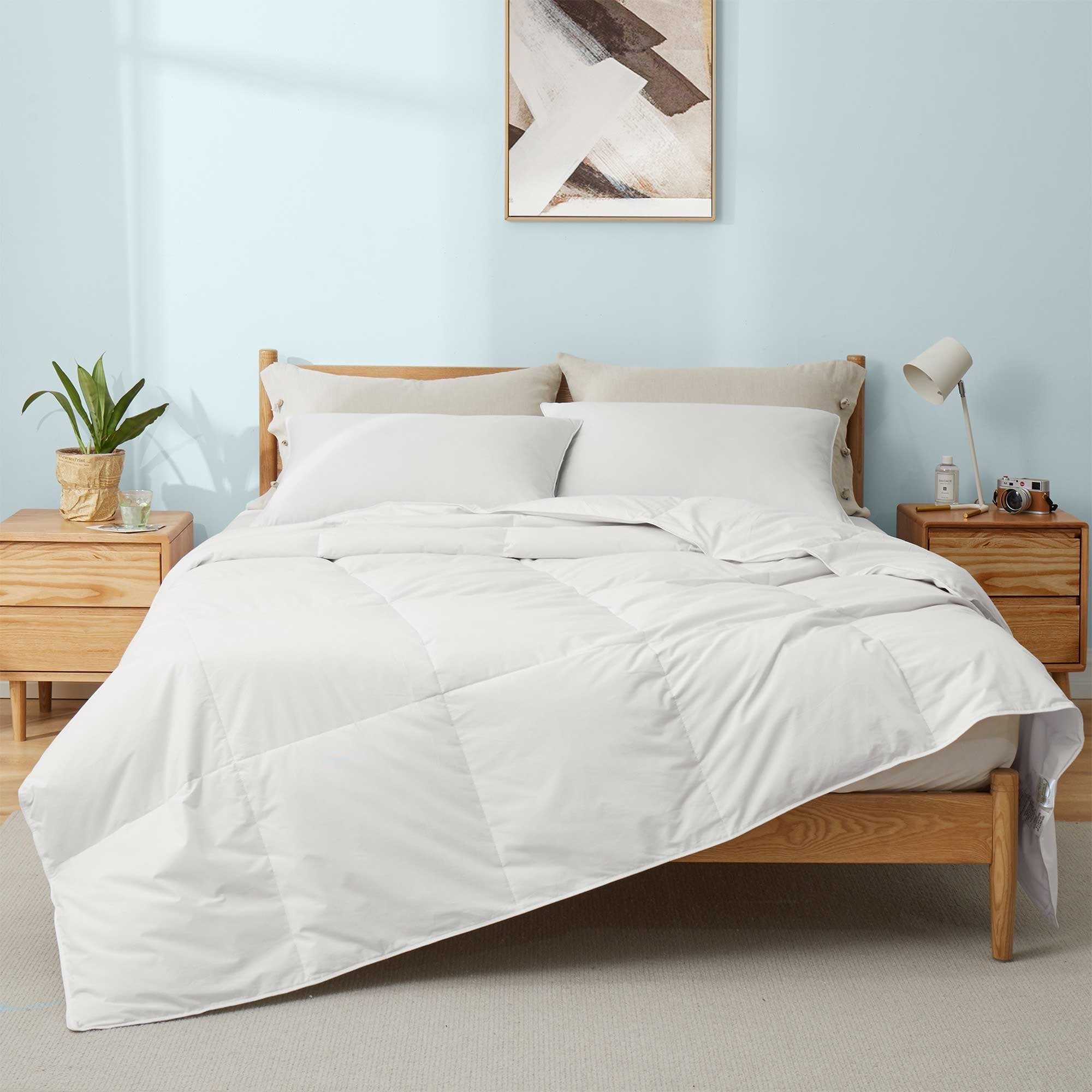 Lightweight White Goose Down And UltraFeather Comforter - White, Full