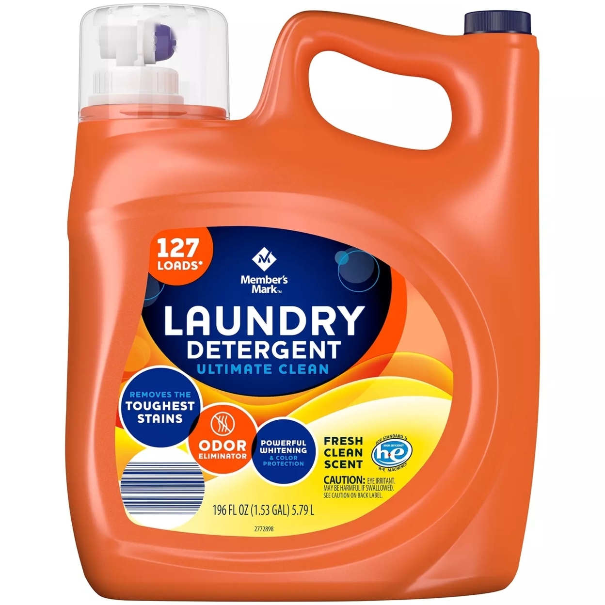 Member's Mark Liquid Laundry Detergent, Clean Fresh Scent (196 Fl Oz, 127 Loads)