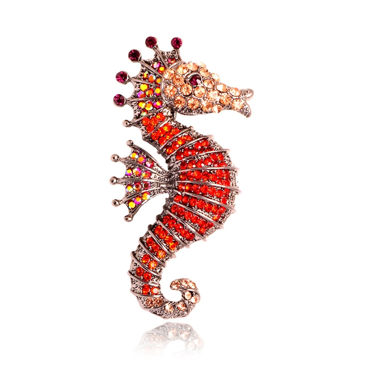 Seahorse Brooch Pin Colored Rhinestone Unisex Shiny Long Lasting Lapel Brooch