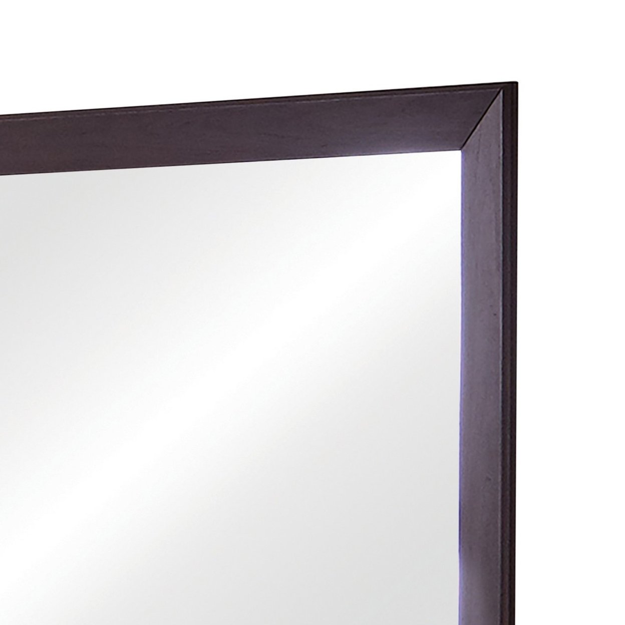 Mirror With Wooden Frame And Mounting Hardware, Espresso Brown- Saltoro Sherpi