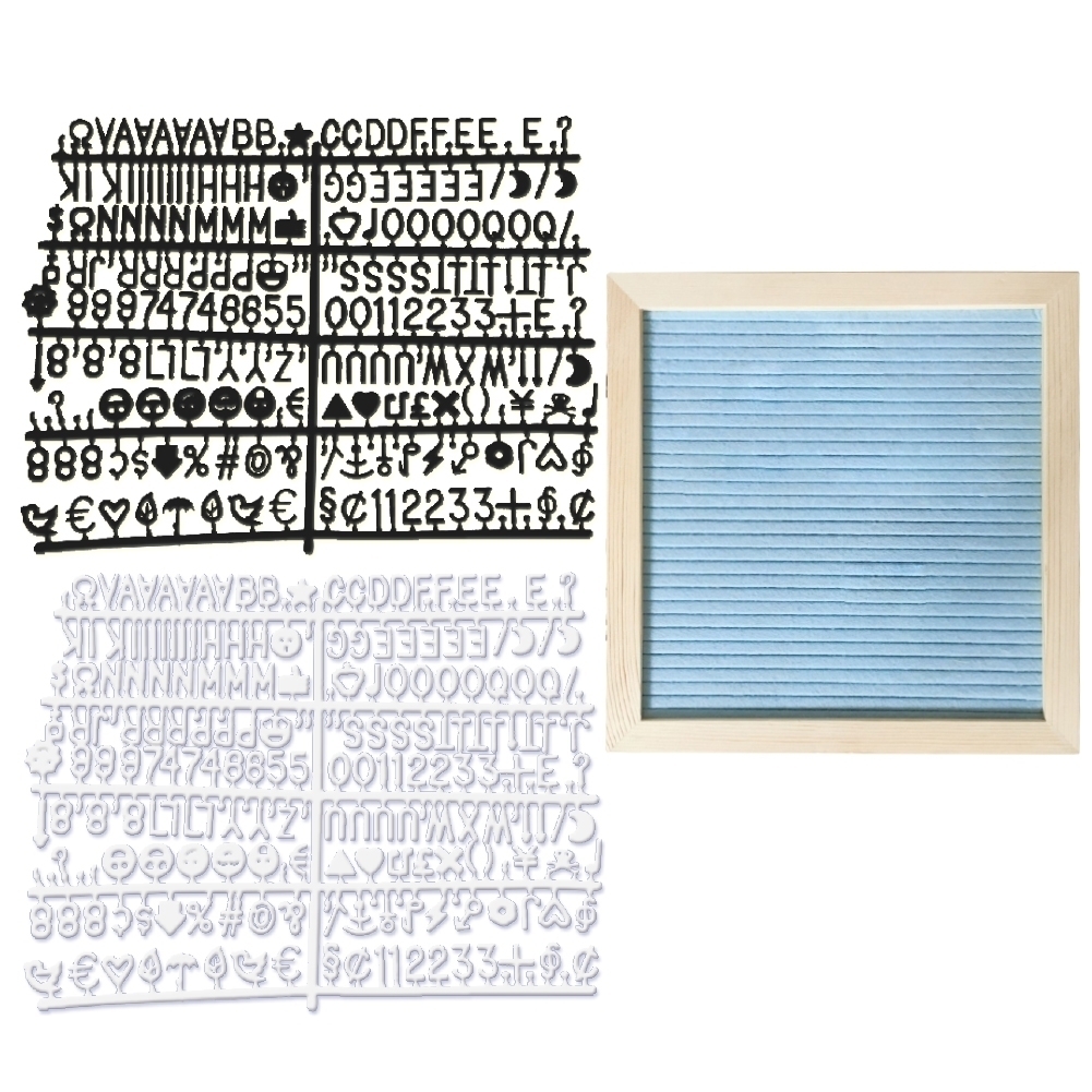 Wan 10x10inch Felt Changeable Letter Board Message Panel Home Restaurant Decoration - light blue