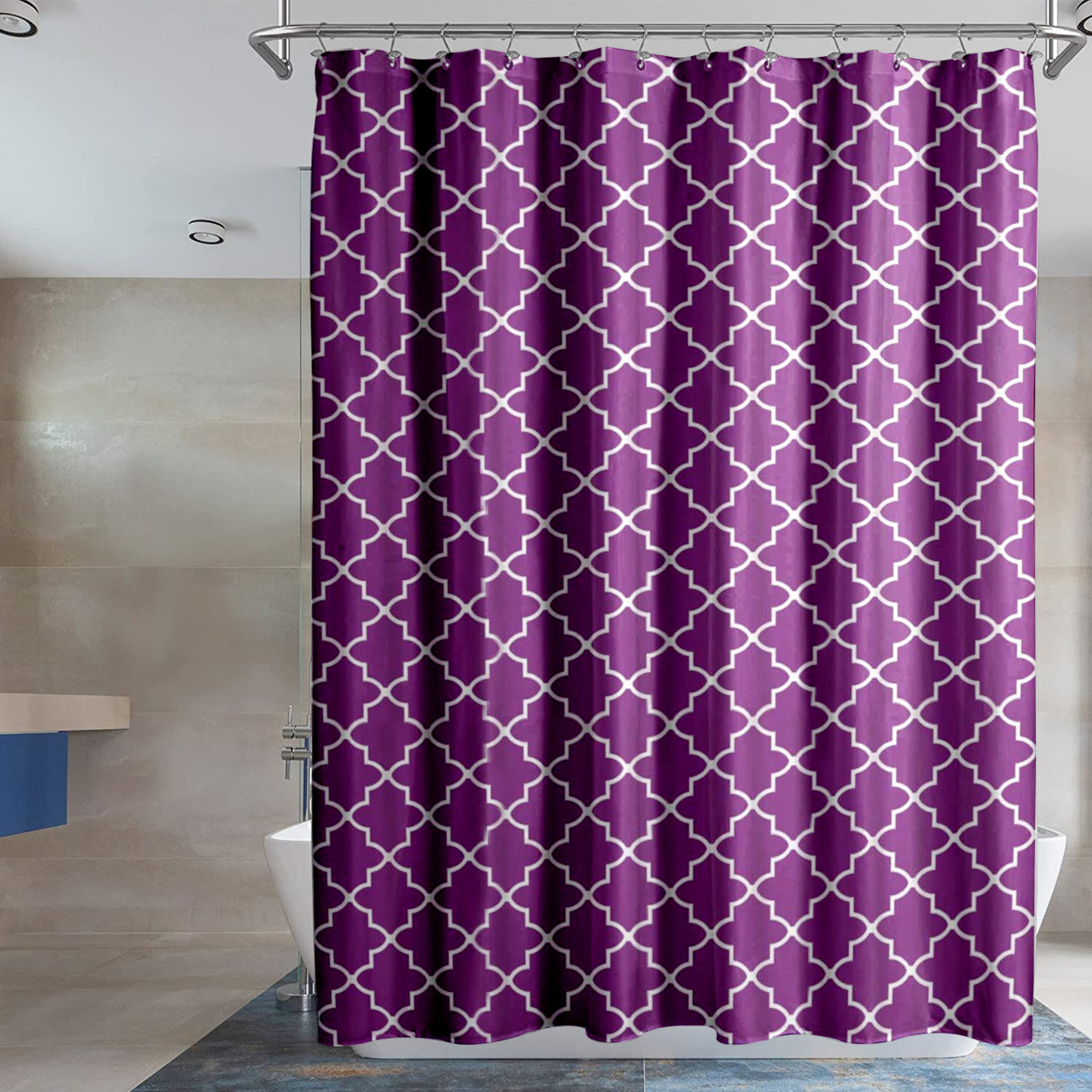 Water-Proof Printed Peva Shower Curtain - 1-Pack, Assorted