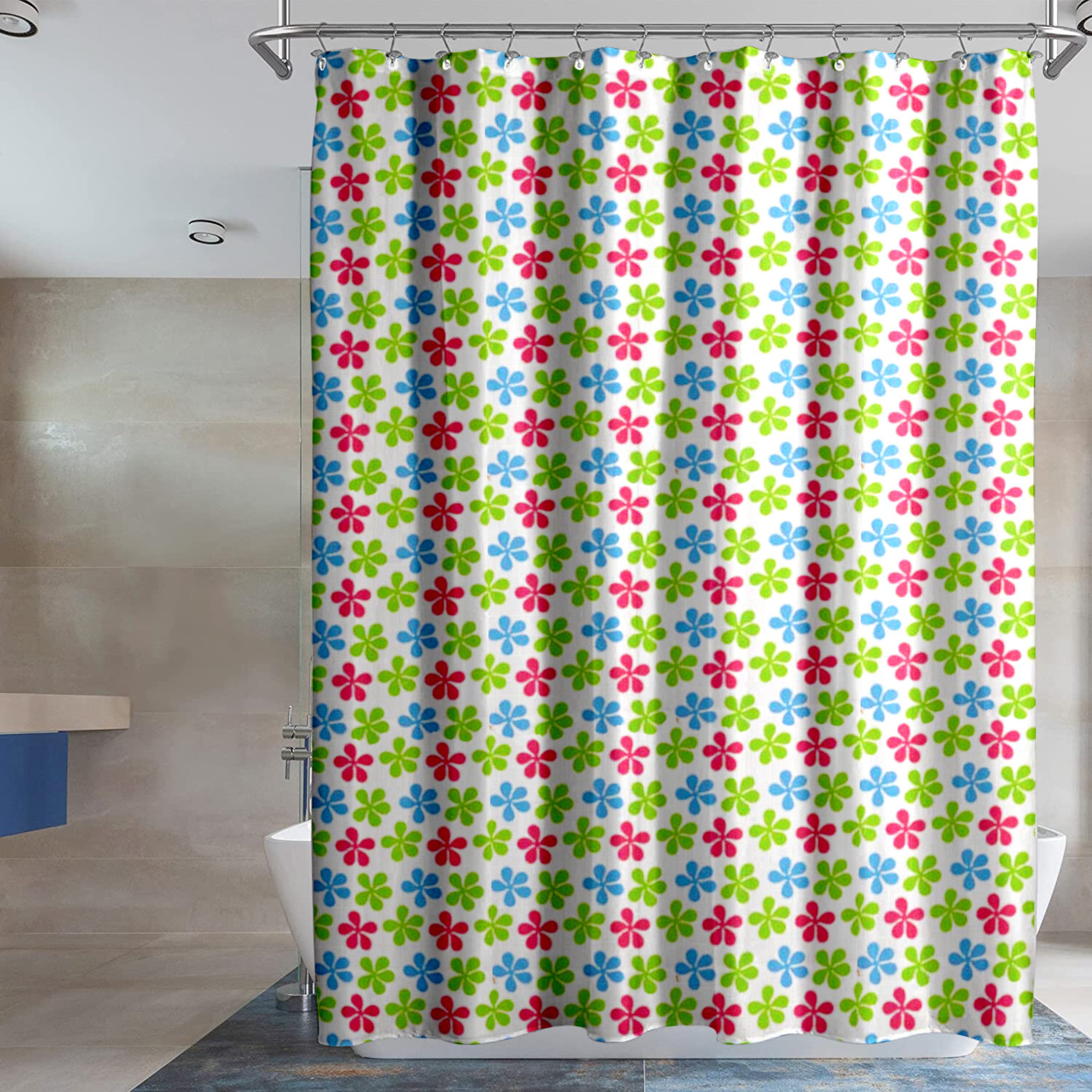 Water-Proof Printed Peva Shower Curtain - 1-Pack, Print