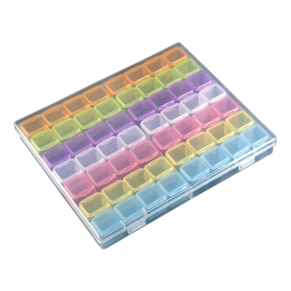 56 Grids Detachable Storage Box Nail Charm Organizer False Nail Container 