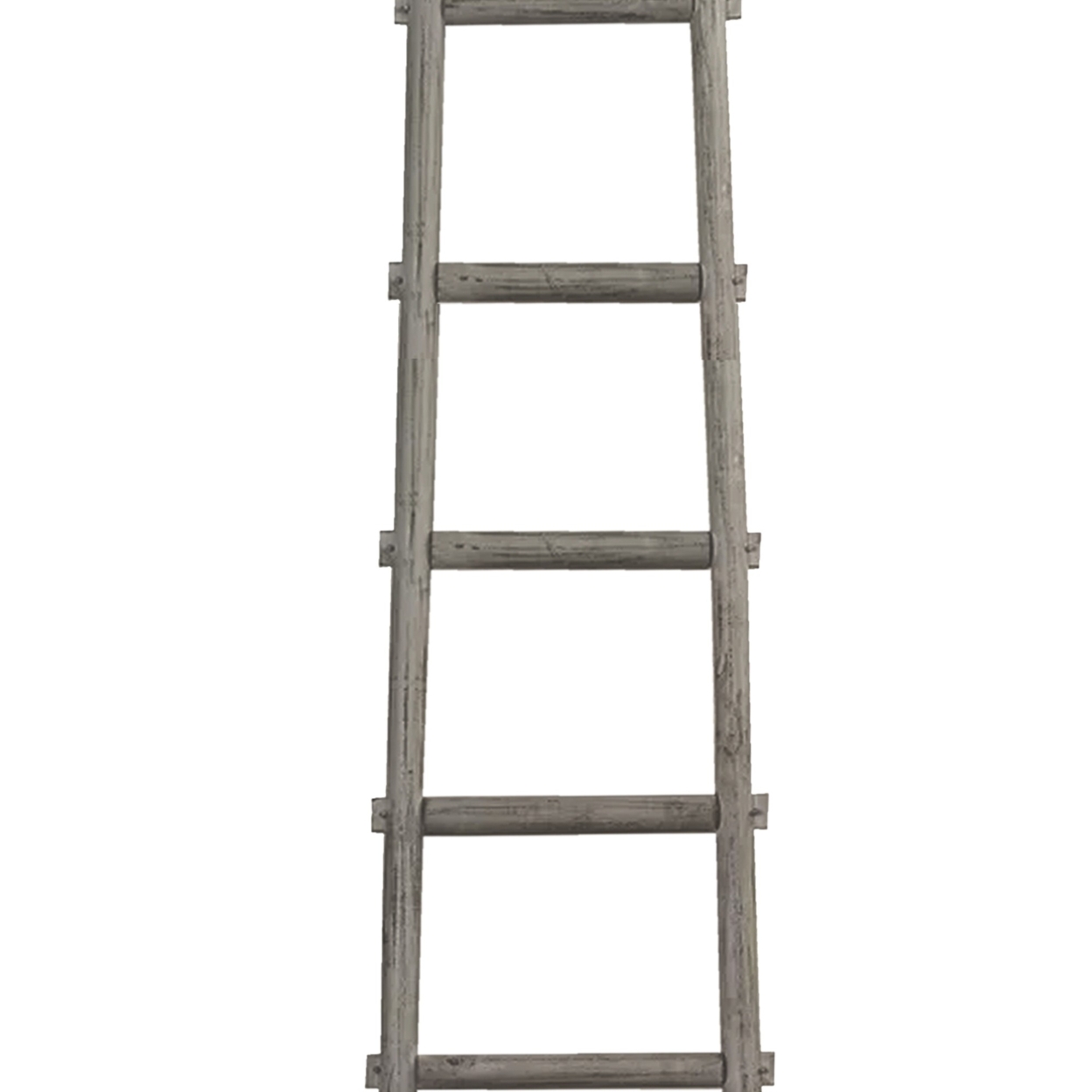 Transitional Style Wooden Decor Ladder With 6 Steps, Gray- Saltoro Sherpi