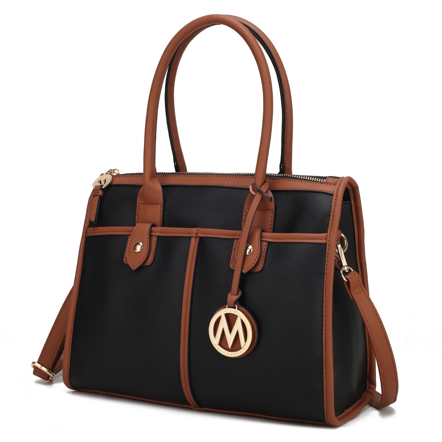 MKF Collection Livia Satchel Handbag By Mia K - Black - Brown