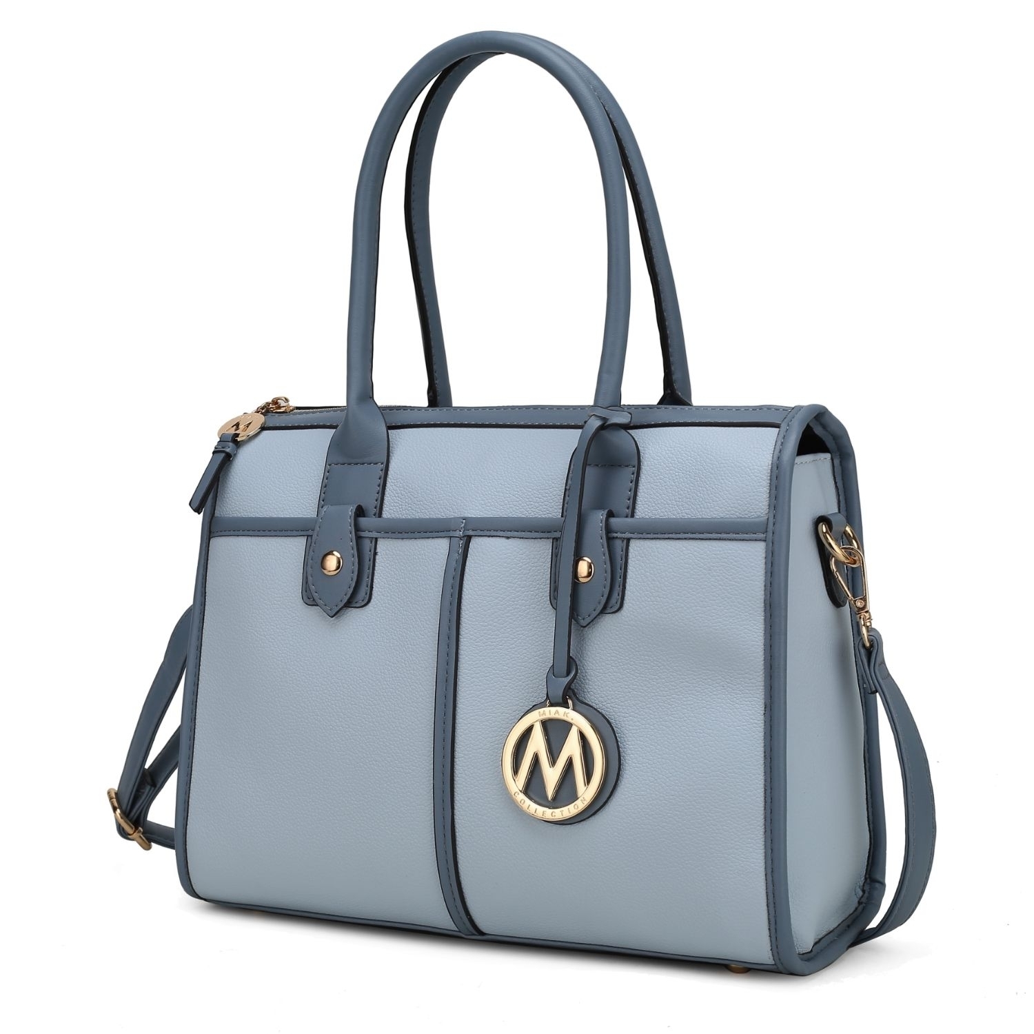 MKF Collection Livia Satchel Handbag By Mia K - Light Blue - Denim