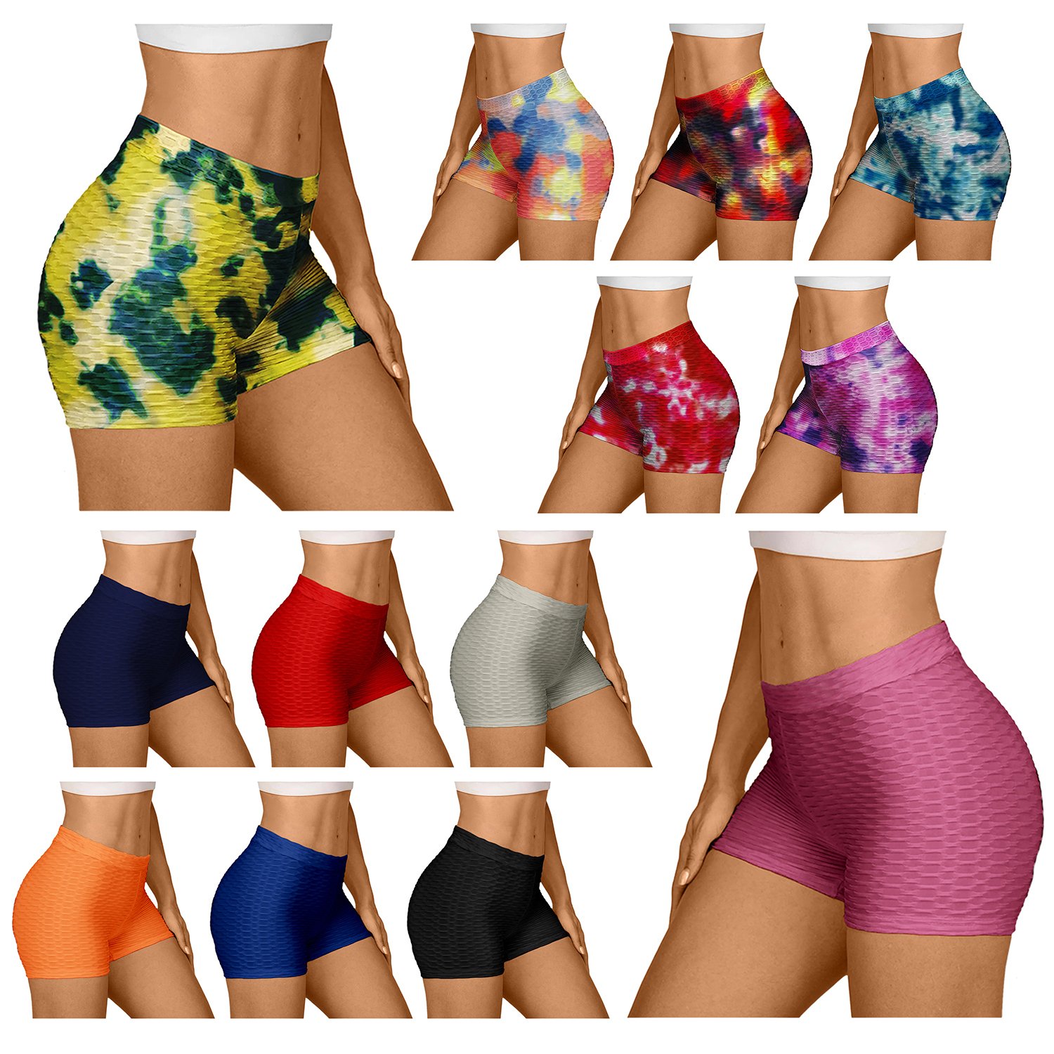 6-Pack Women's Scrunch Butt Lifting Stylish Shorts - Medium