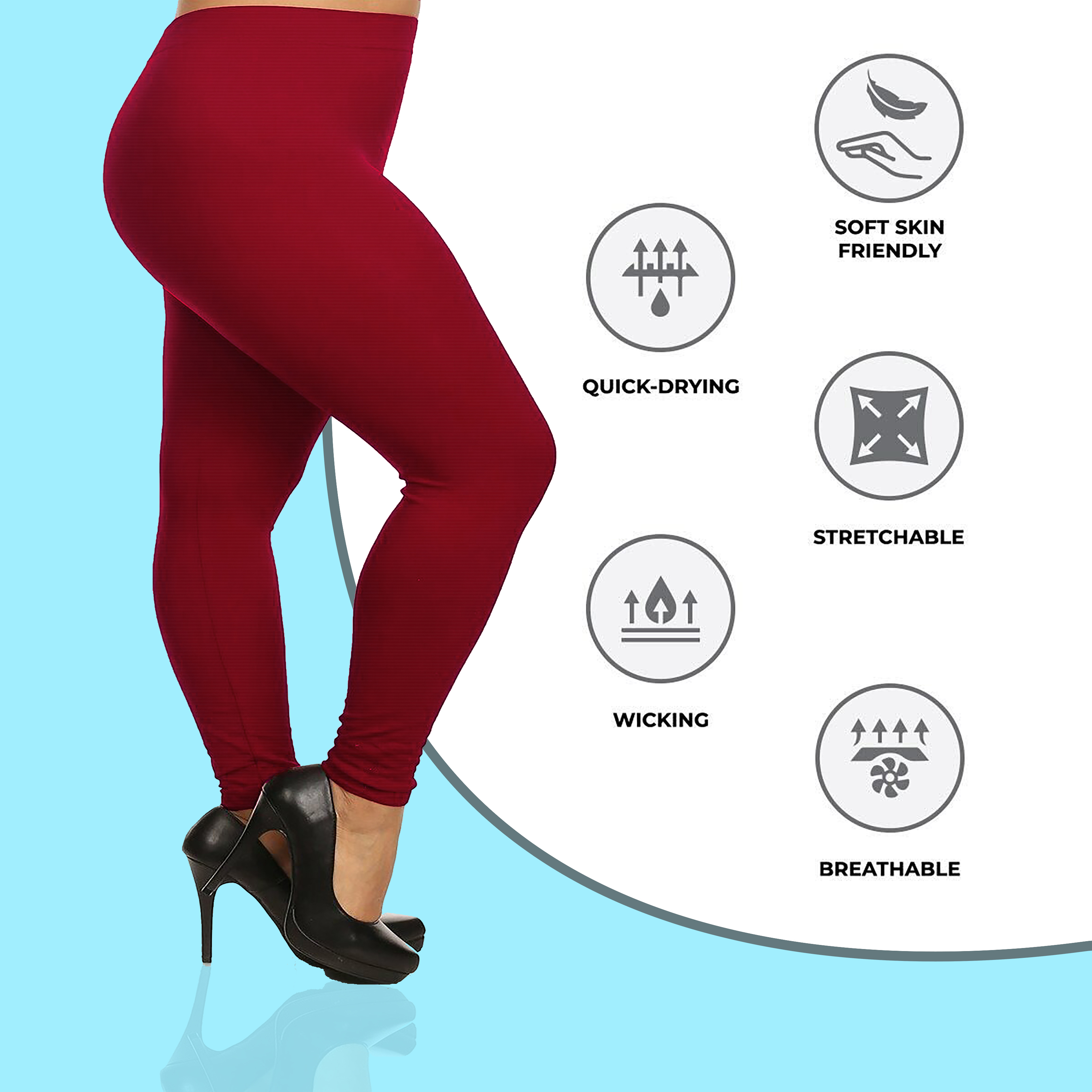 2-Pack: Plus Size Women's Ultra-Soft High Waisted Capri Leggings