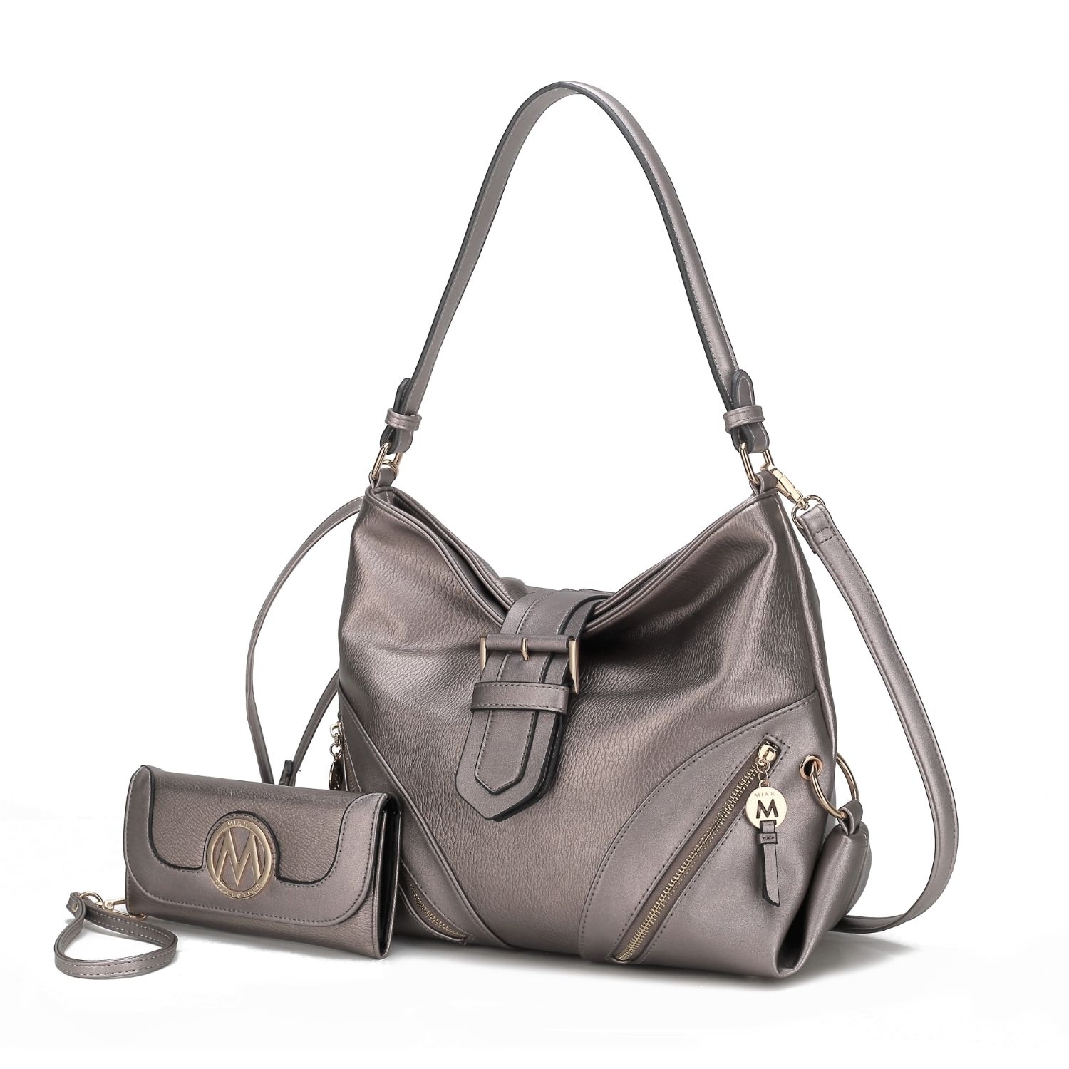 MKF Collection Rafaela Shoulder Handbag By Mia K - Pewter