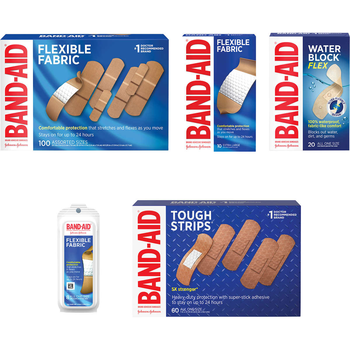 Band-Aid Adhesive Bandages, Assorted, 198 Count