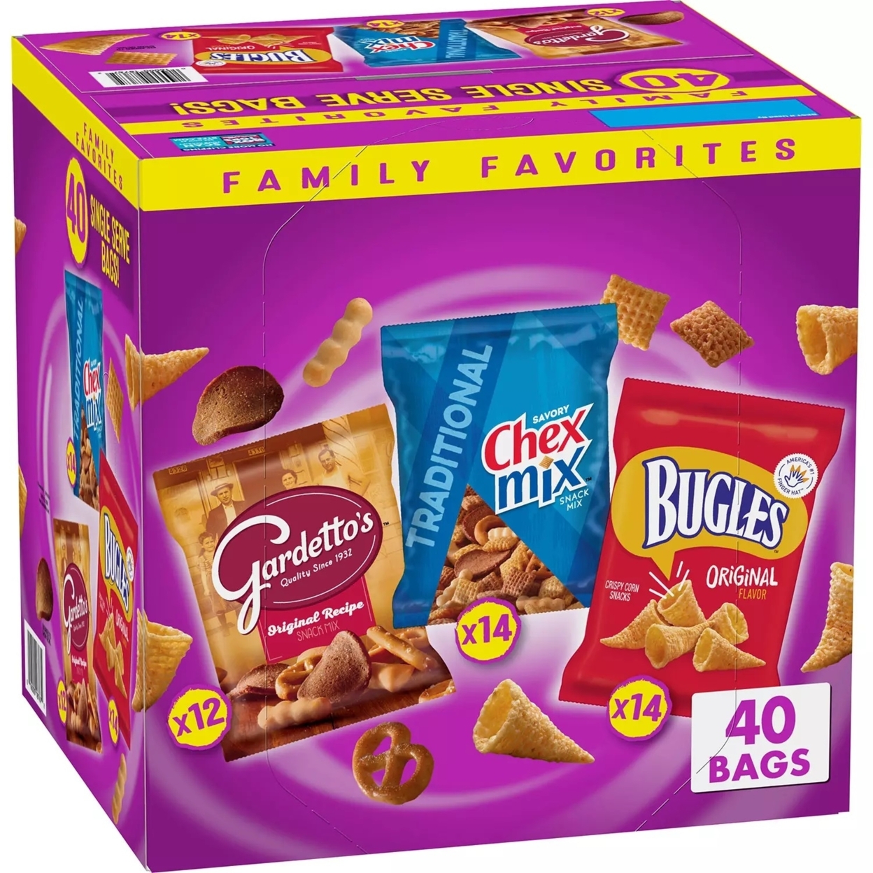 Bugles, ChexMix And Gardetto Variety Pack (40 Count)