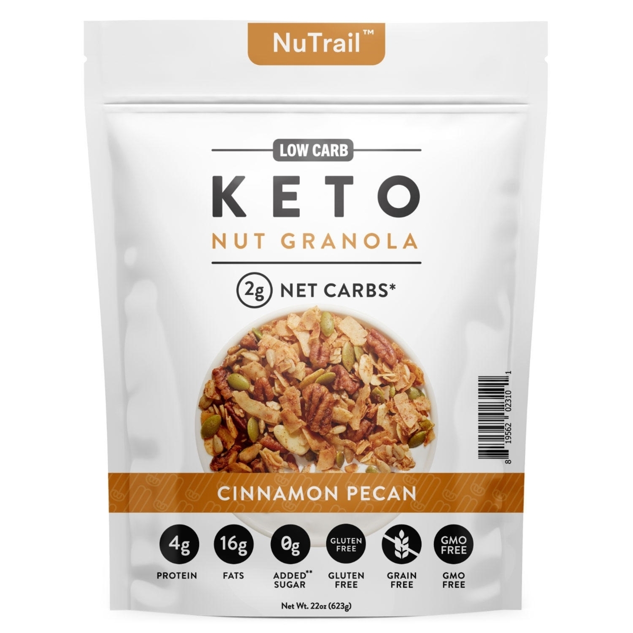 NuTrail Low Carb Keto Nut Granola, Cinnamon Pecan (22 Ounce)