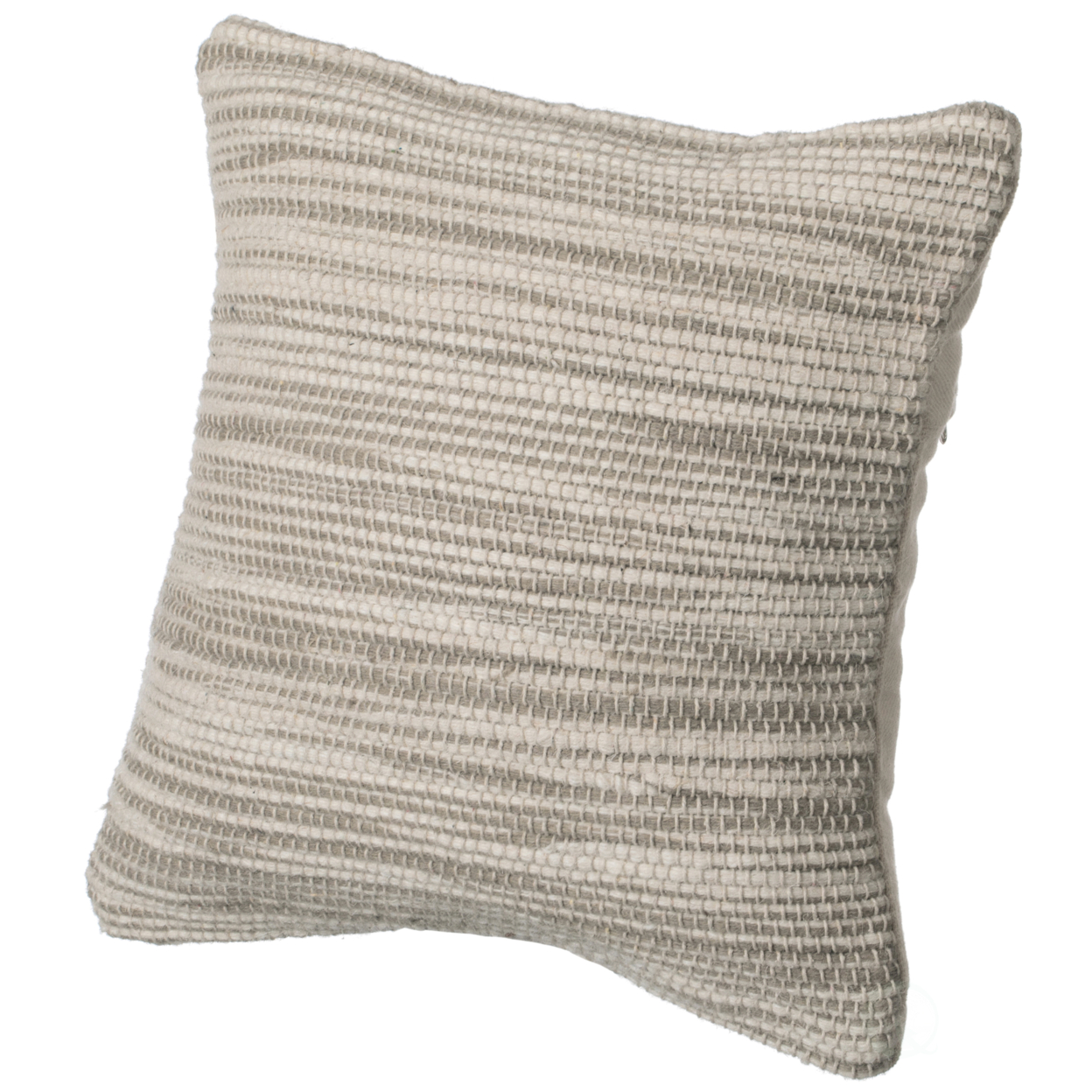16 Handwoven Wool & Cotton Throw Pillow Cover With Woven Knit Texture - Blue With Cushion