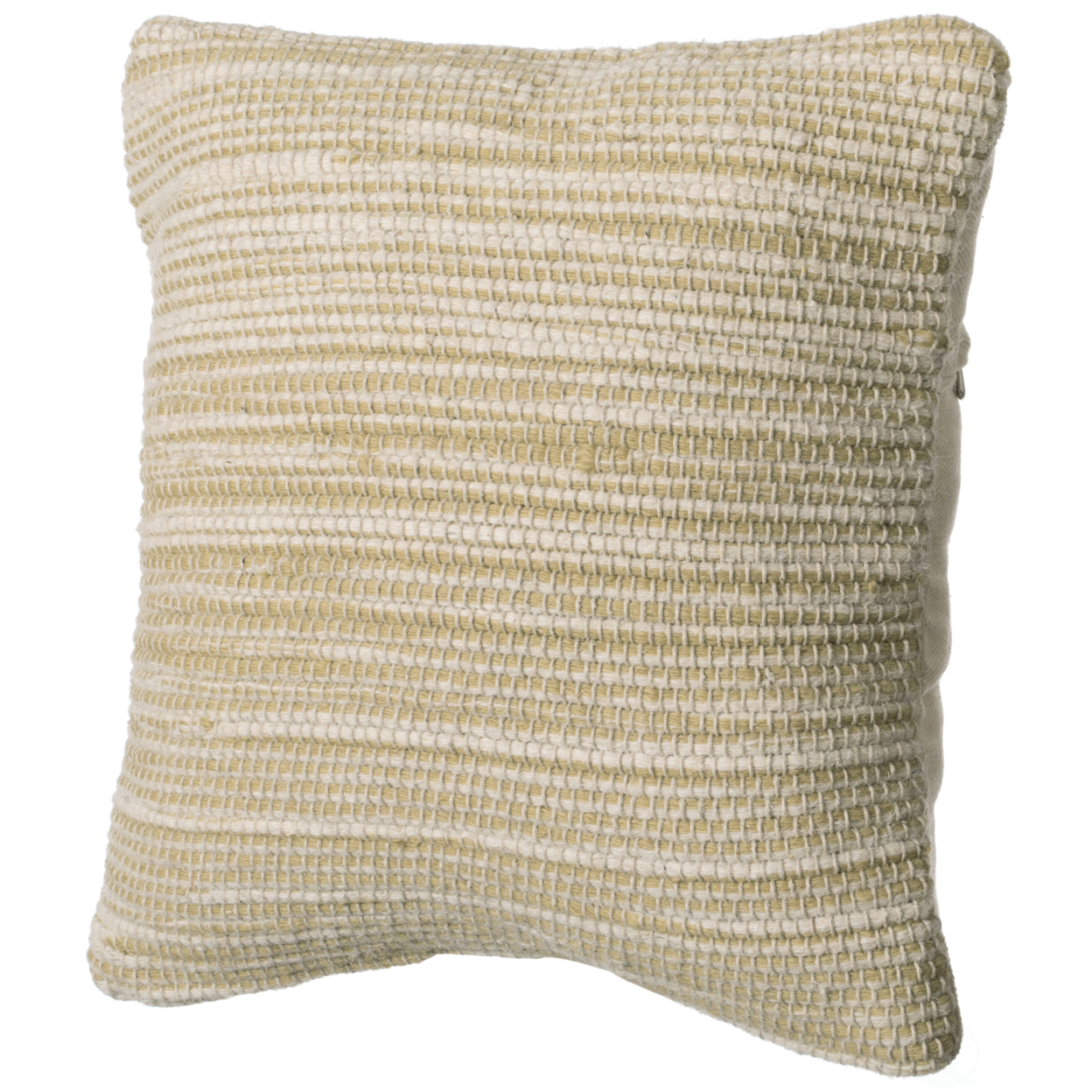 16 Handwoven Wool & Cotton Throw Pillow Cover With Woven Knit Texture - Sand With Cushion
