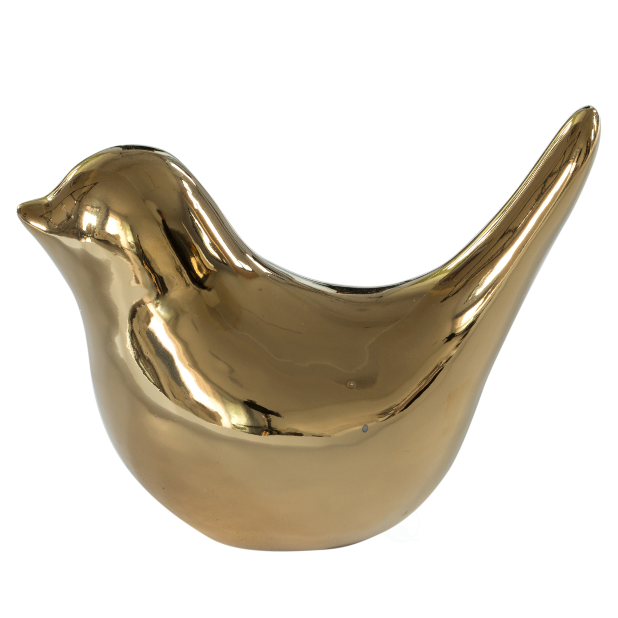Modern Accent Table Decor Ceramic Gold Bird Figurine Statue Ornament