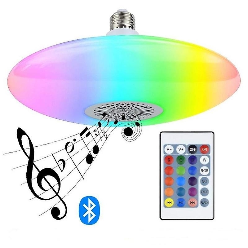 Music Ceiling Light Rgb Colour Changing Led Lamp With Bluetooth Speaker Remote Control - 300mm48w