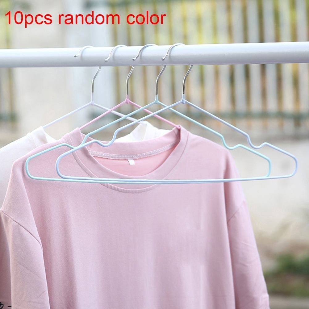 10Pcs Stainless Steel Non-slip Shirt Trouser Coat Hook Hanger Clothes Stand