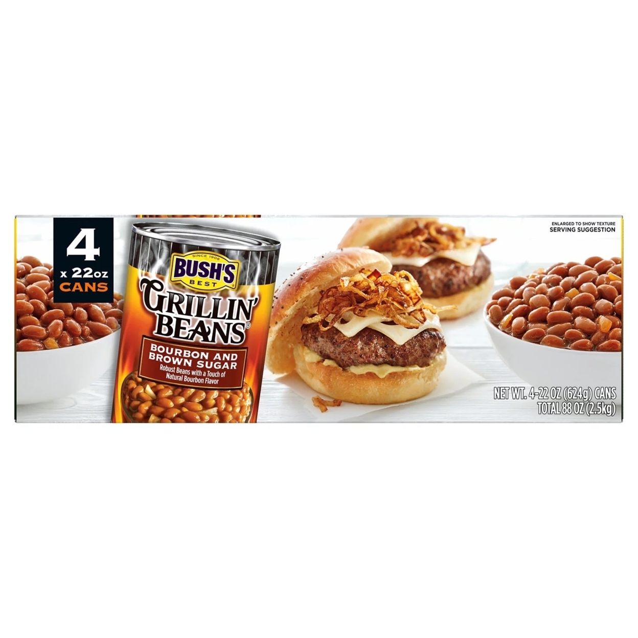 Bush's Bourbon And Brown Sugar Grillin' Beans, 22 Ounce (Pack Of 4)